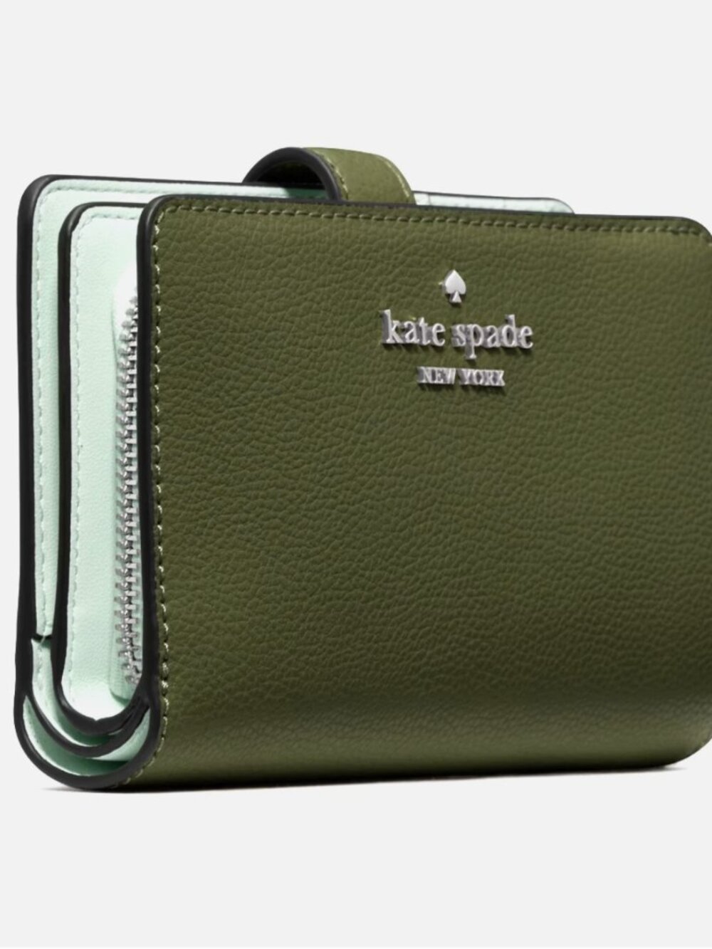 New Kate Spade Medium Compact Bifold Wallet Pebble Leather Bonsai Tree